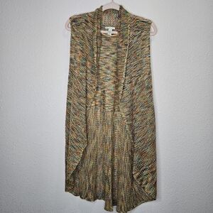 Cato EST 1946 Sweater Vest Womens Large Knit Sleeveless Open Front Boho Layering